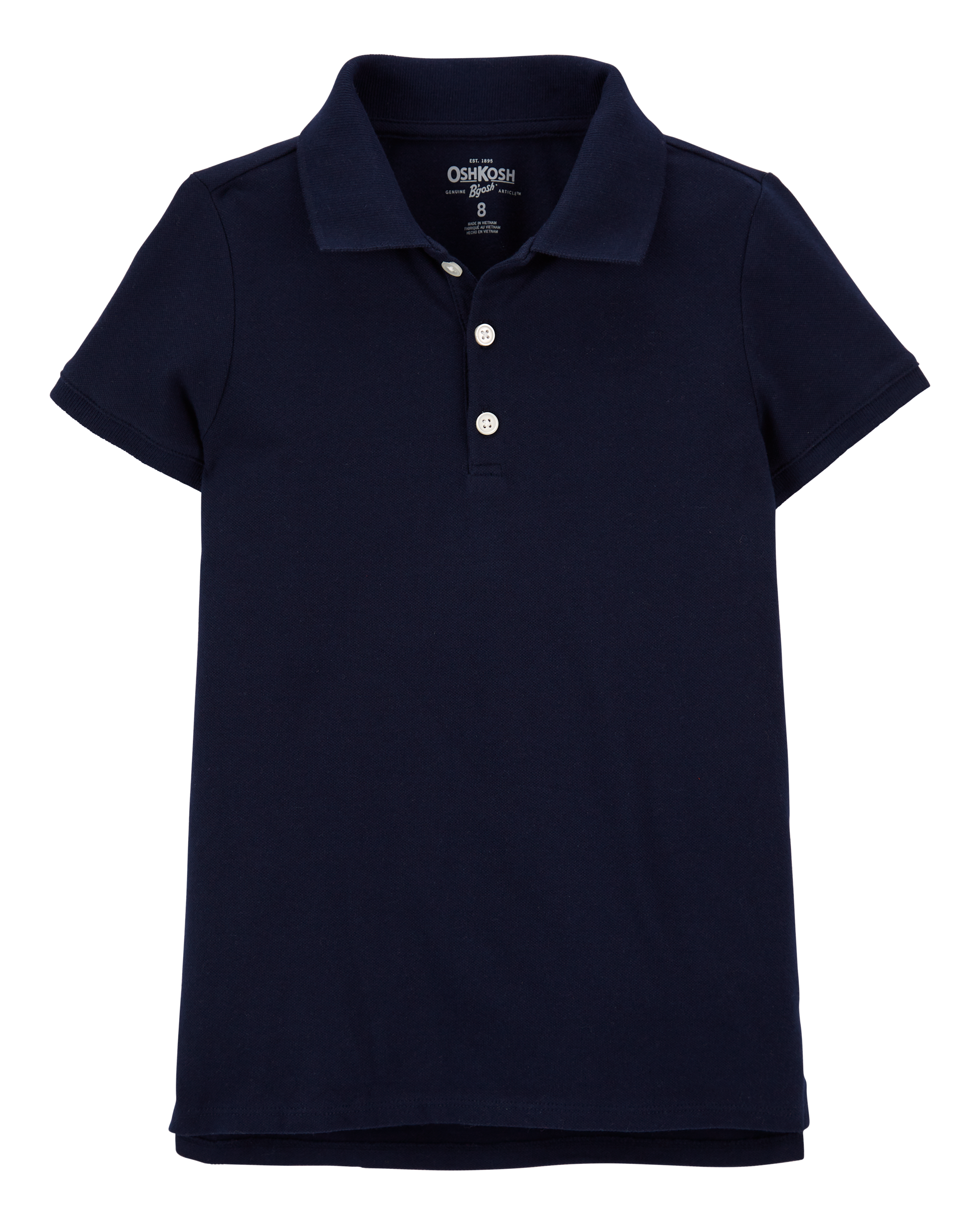 Girls Pique Cotton Uniform Polo - Navy