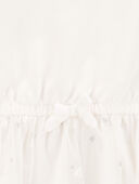 White - Baby Glitter Long-Sleeve Cotton Dress, Selected