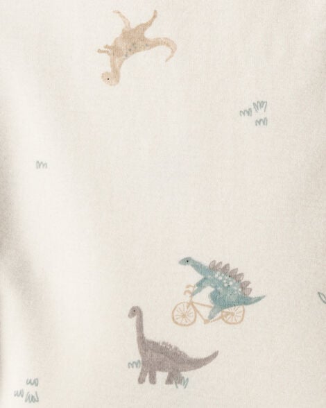Baby 3-Piece Quilted Dinosaur Little Vest Set - Green/Ivory