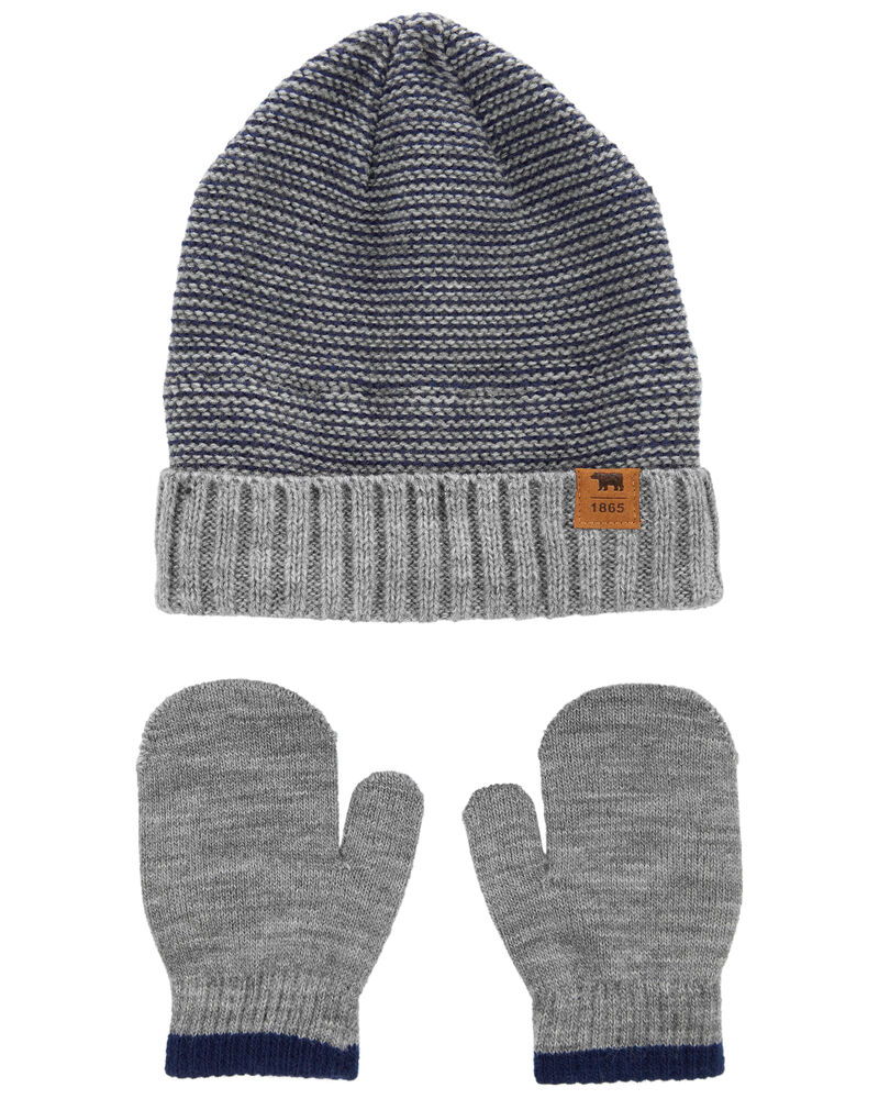 Grey Toddler 2-Pack Beanie & Mittens | carters.com