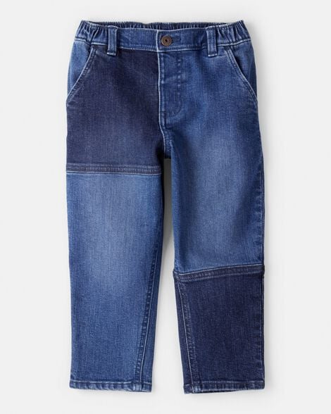Toddler Boy Dark Wash Patchwork Jeans