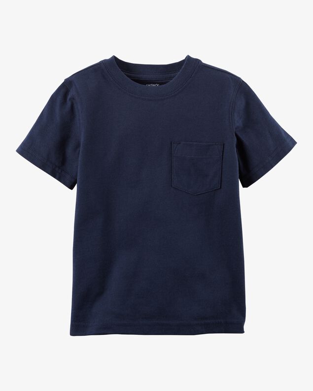 Product image 1 of Toddler Solid Short-Sleeve Pocket Tee - Navy