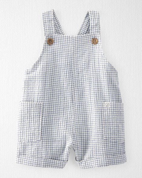  Product image 1 of Baby Organic Cotton Checkered-Print Shortalls