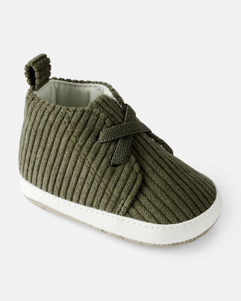 baby boy corduroy high-top casual sneakers - green