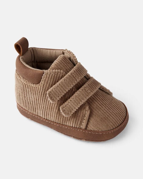 baby boy corduroy high-top casual sneakers - brown