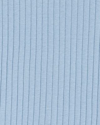 Product image 2 of Kid Solid Ribbed Cotton Blend 2-Piece Pajamas - Blue