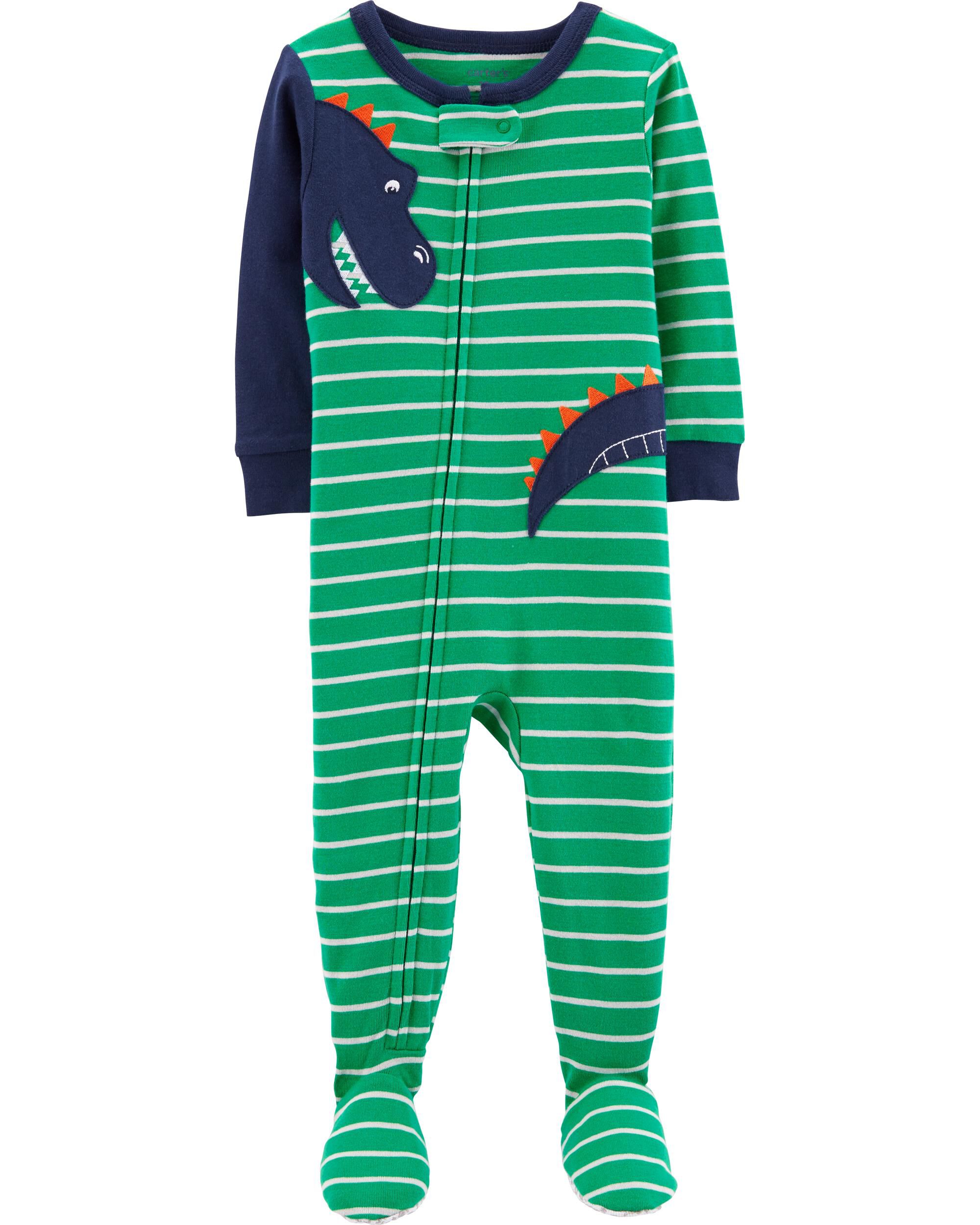 carter's dinosaur footed pajamas