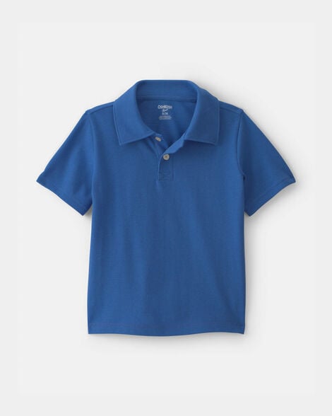 Toddler Boy Uniform Piqué Polo Shirt - Blue