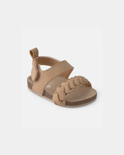 Baby Girl Braided Sandals - Brown
