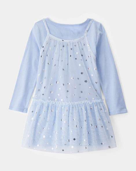 Product image 2 of Toddler Girl Snowflake Princess Tulle Dress - Blue