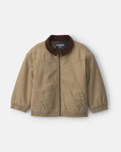 Toddler Boy Utility Barn Jacket - Khaki/Brown