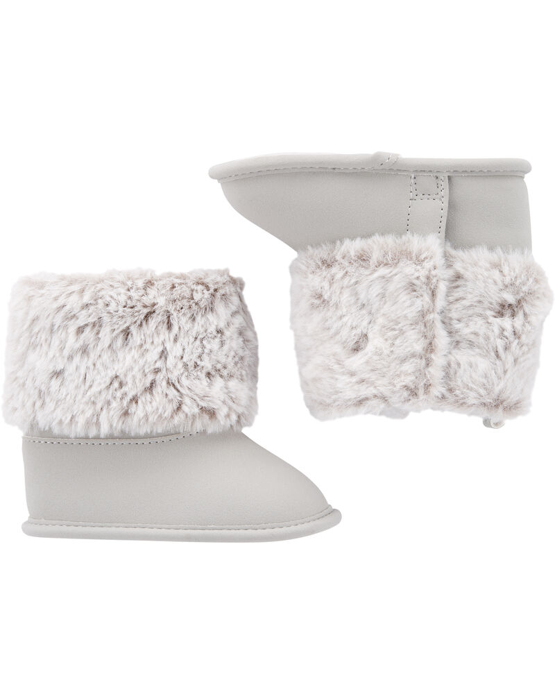 Baby Grey Carter S Baby Faux Fur Boots Carters Com