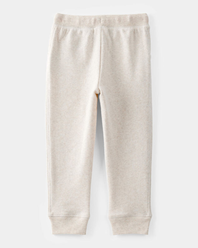 Product image 2 of Toddler Girl Solid Fleece Drawstring Joggers - Oatmeal