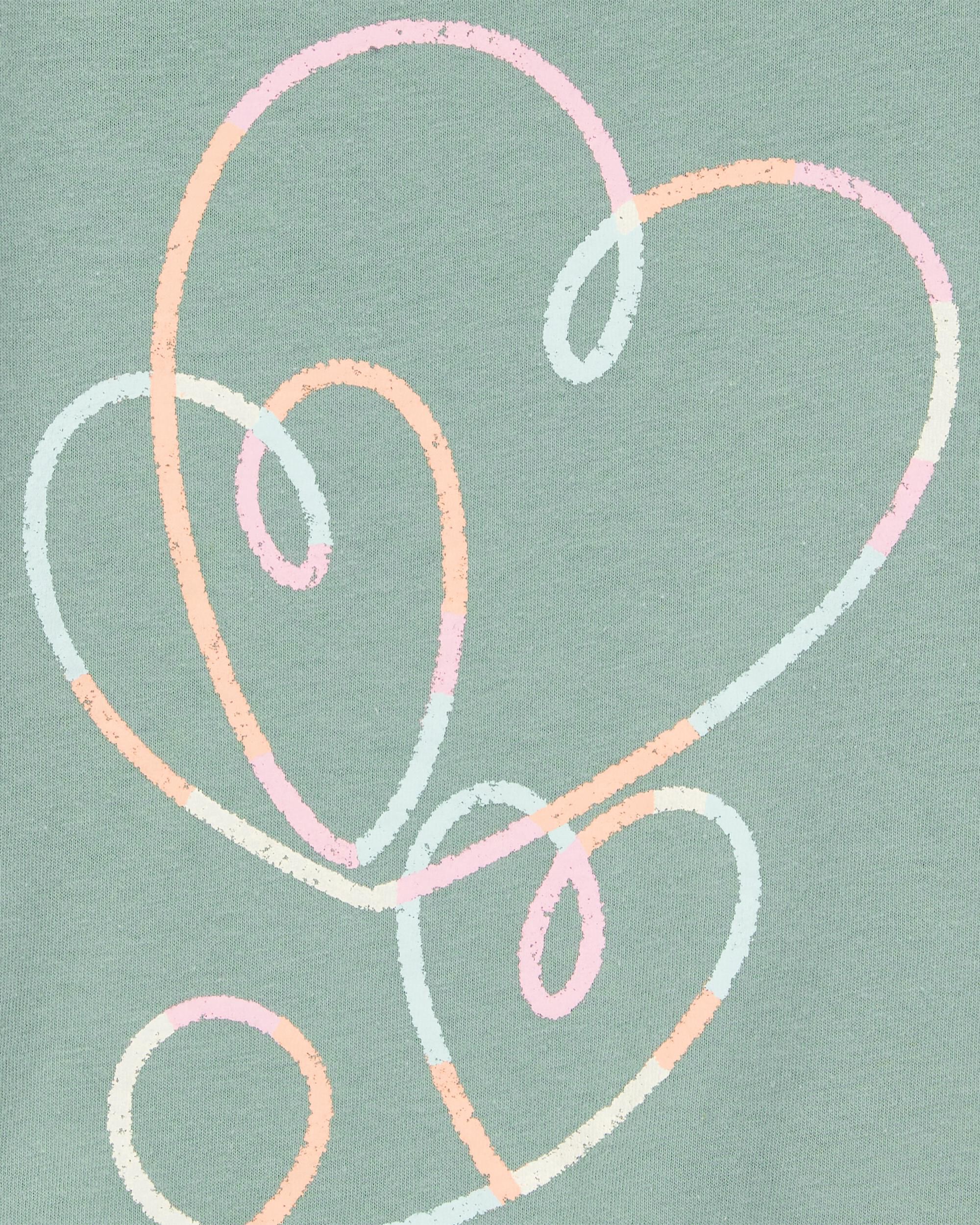 Toddler Heart-Print Short-Sleeve Graphic Tee - Green