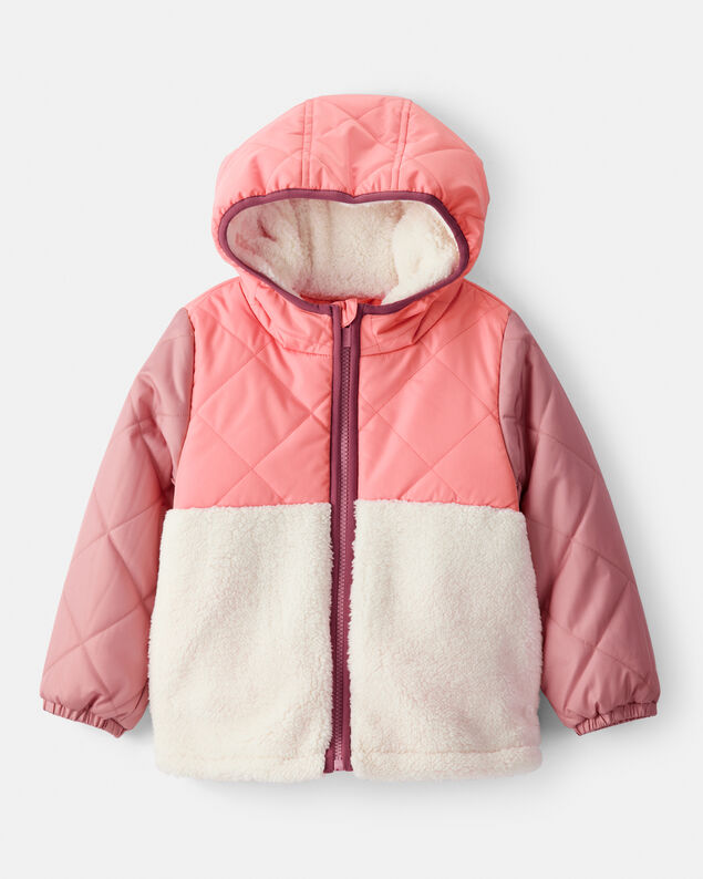 Product image 1 of Toddler Girl Sherpa Colorblock Long-Sleeve Midweight Jacket