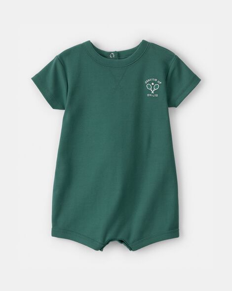 baby tennis short-sleeve romper - green
