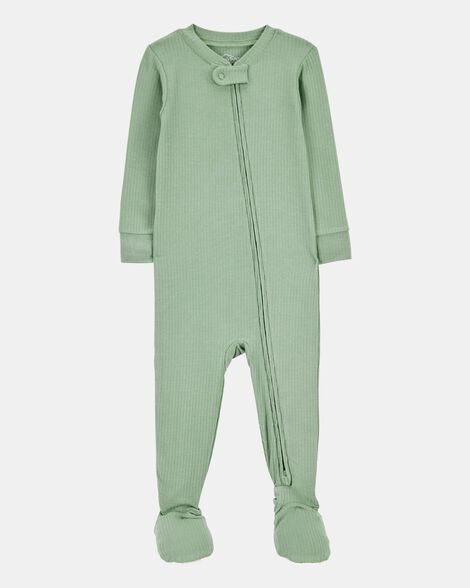 baby solid purelysoft footie 1-piece pajamas - green