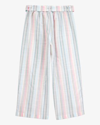 Product image 2 of Kid Striped Tie-Waist Linen Look-alike Wide Leg Pants