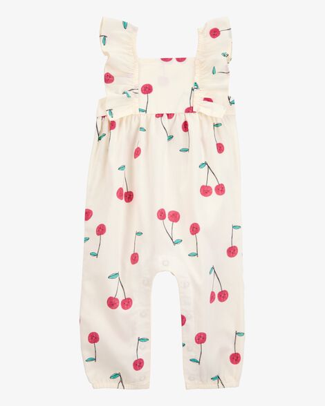  Product image 1 of Baby Cherry Flutter Sleeves Jumpsuit-Ivory