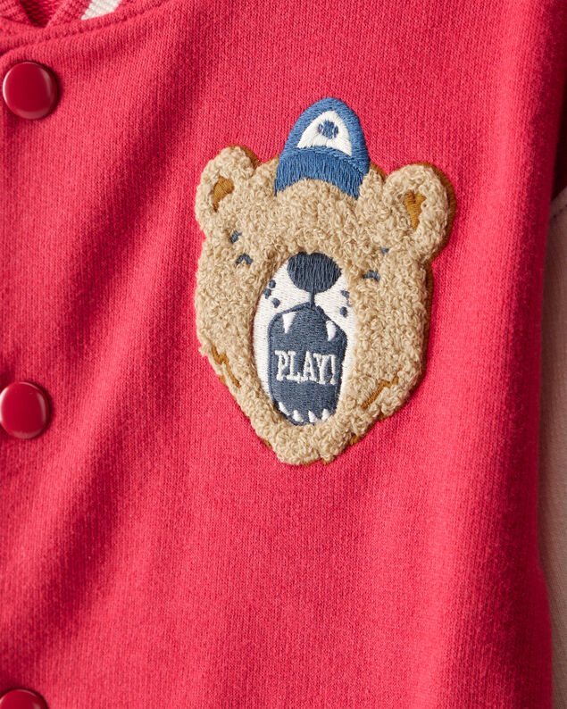 Product image 2 of Toddler Boy Bear Long-Sleeve Varsity Fashion Jacket - Red