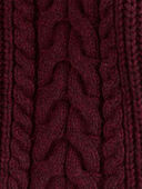 Maroon - Baby Hooded Cable-Knit Jacket, Selected