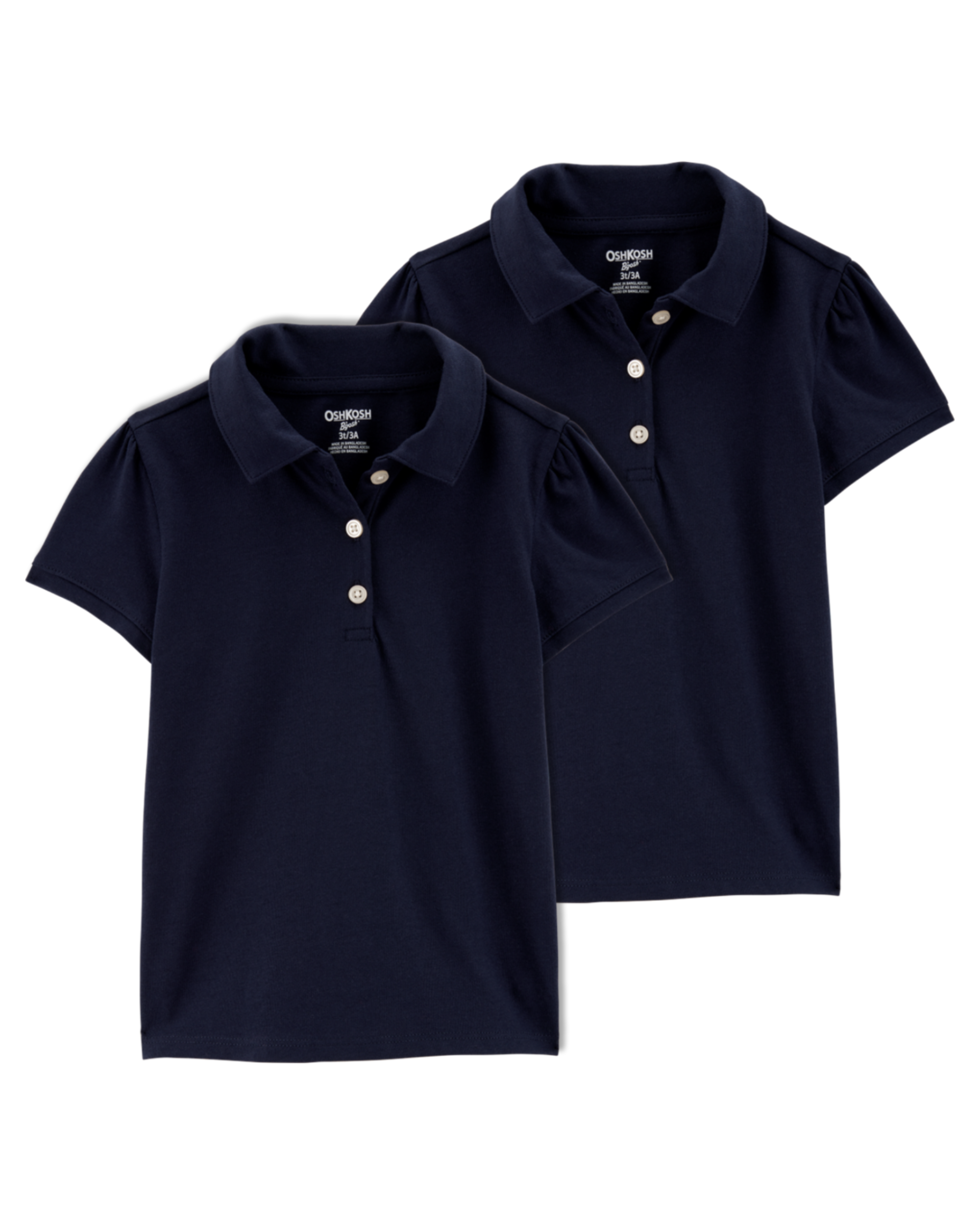 Toddler 2-Pack Pique Uniform Polo Shirts - Navy