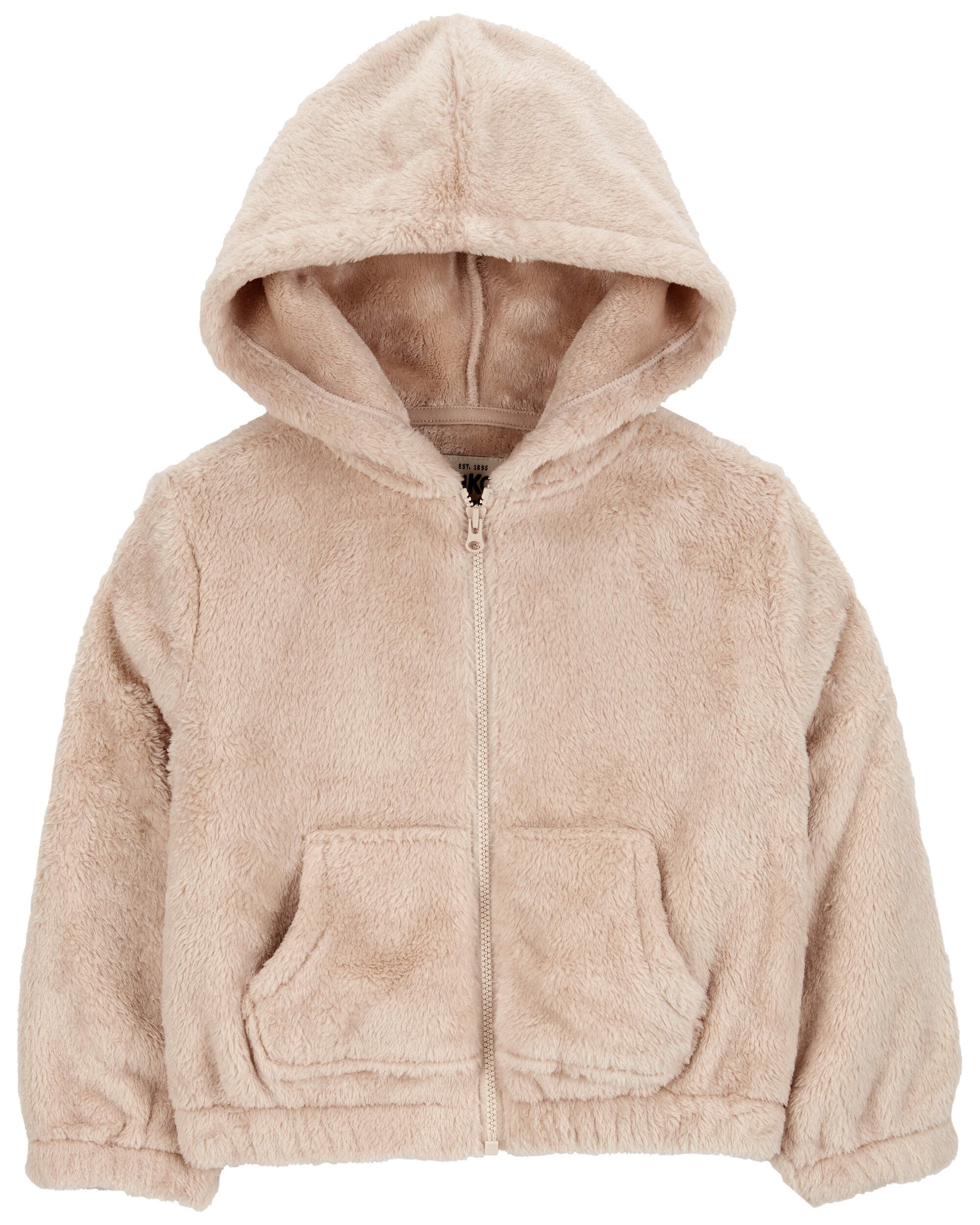 Toddler Velour Zip Up Jacket Brown