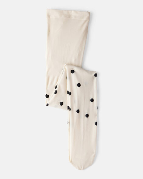 Product image 1 of Girls Polka Dot Tights - Cream