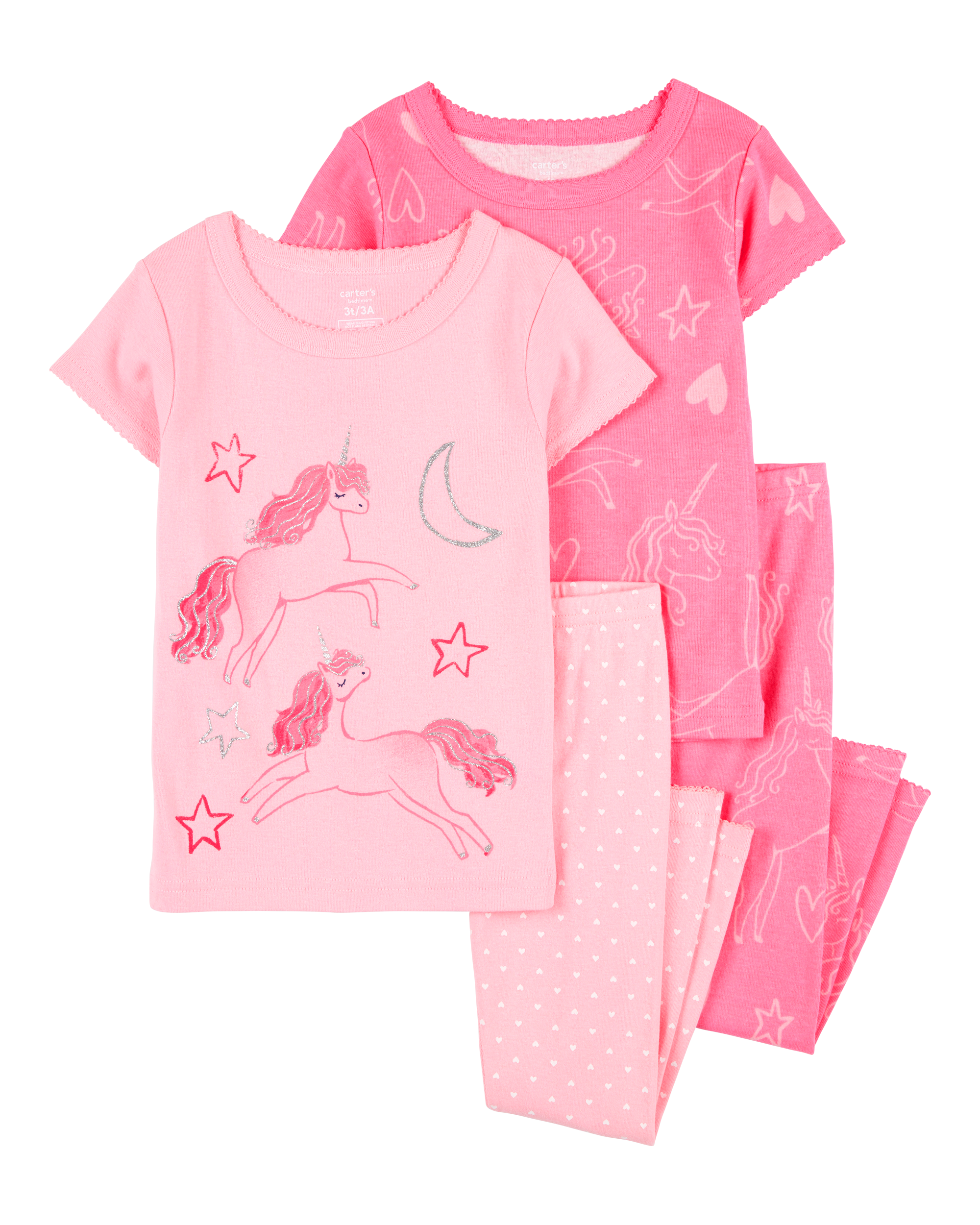 Baby 4-Piece Unicorn Cotton Pajamas