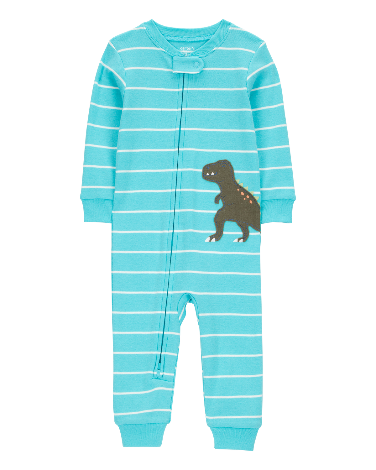 Baby Boy 1-Piece Striped Dinosaur 100% Snug Fit Cotton