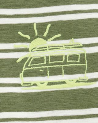 Product image 2 of Toddler Sun Striped Cotton Short-Sleeve Tee - Green