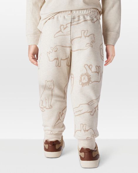  Product image 2 of Toddler Pull-On Animal Print Fleece Pants - Gray