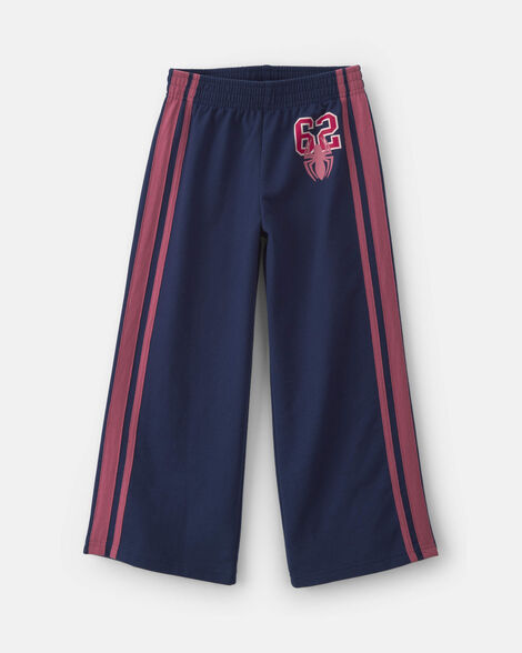 girls ©marvel spider-man french terry wide-leg pants - blue