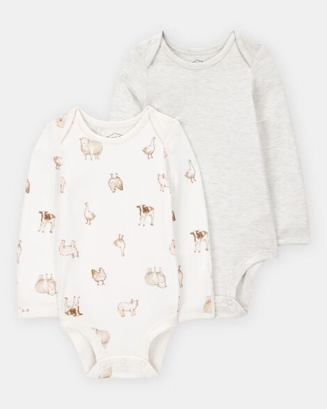 baby 2-pack long-sleeve purelysoft bodysuits
