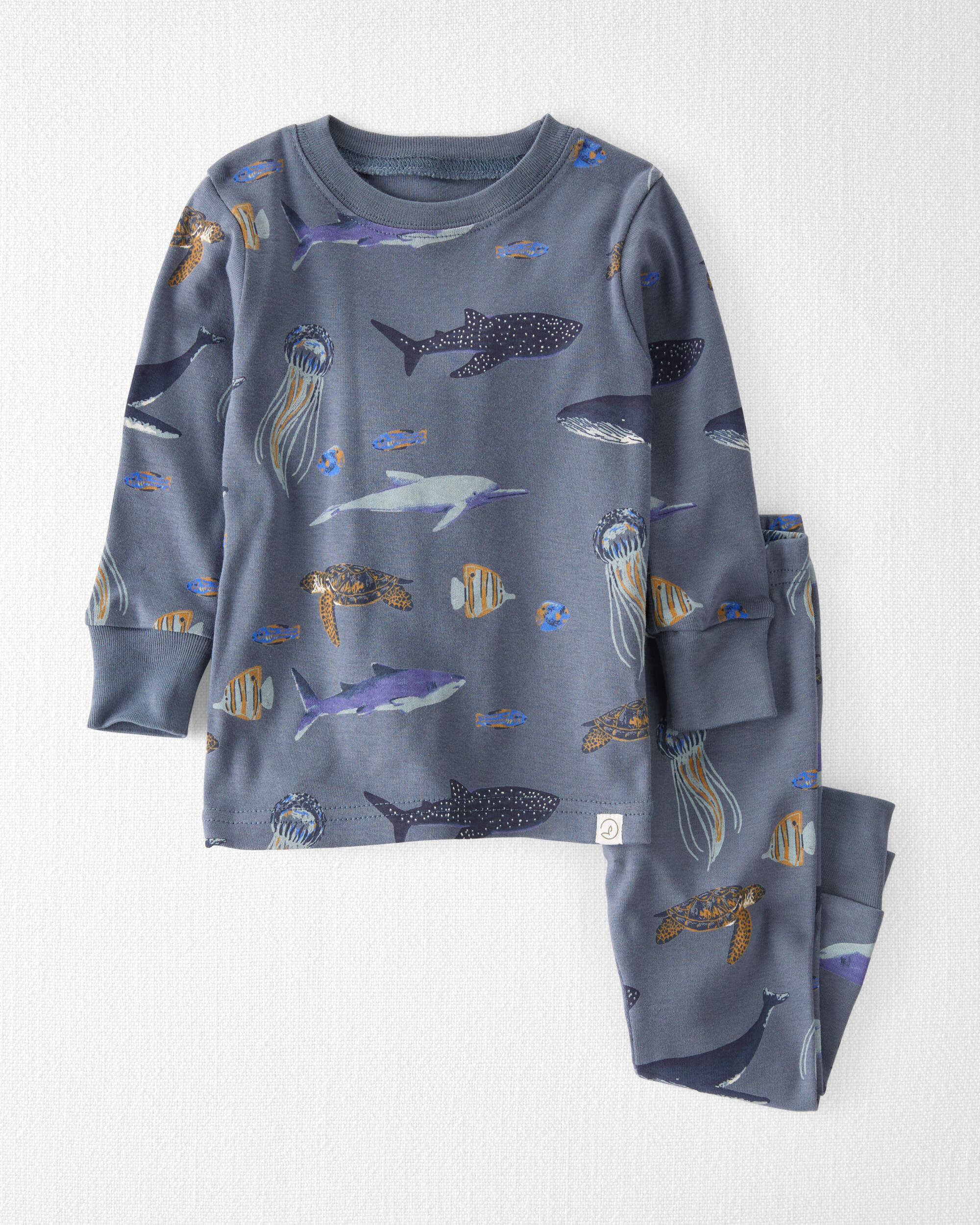 Little Planet Baby Organic Cotton Pajamas Set 12M Deep Blue Sea
