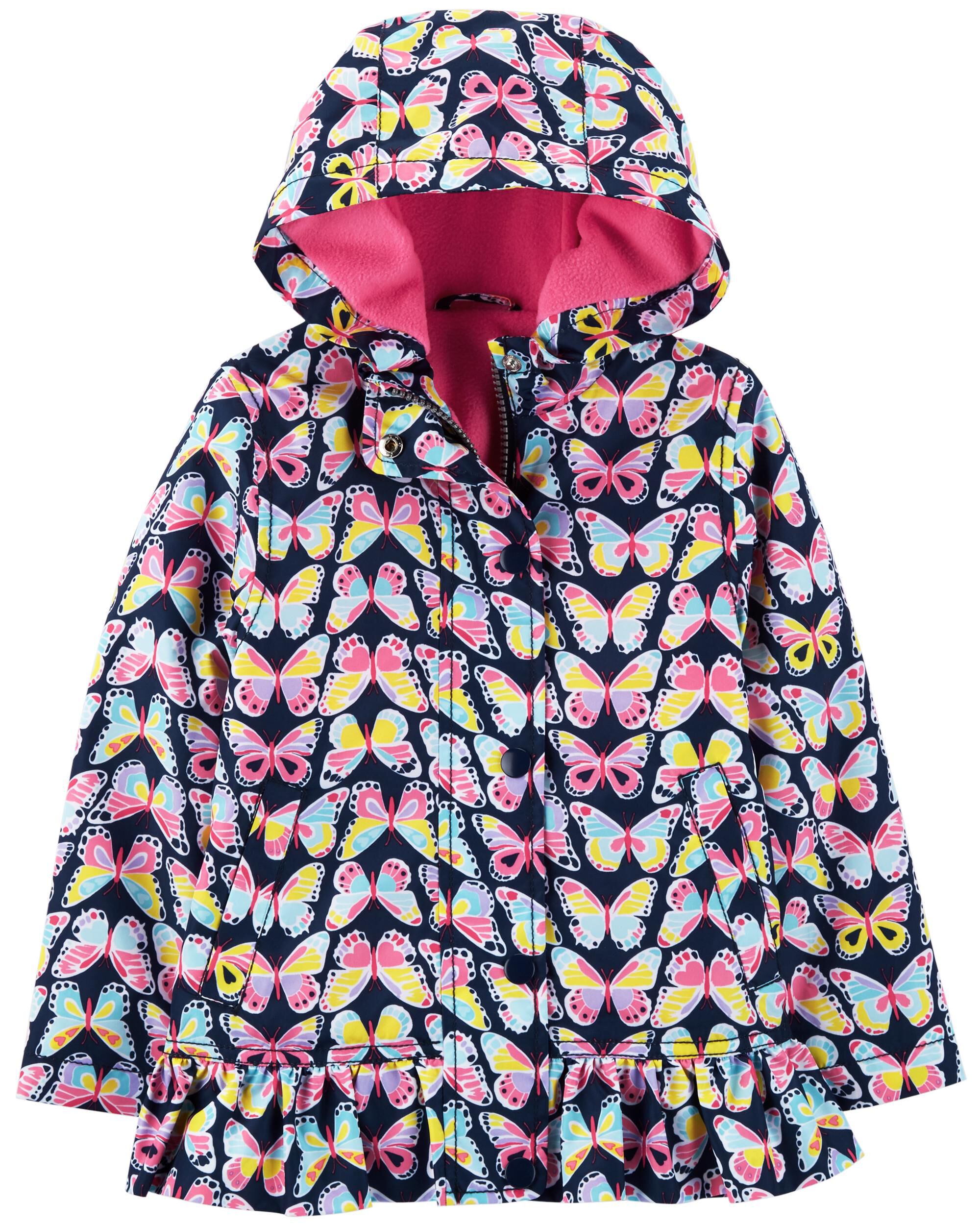 butterfly fleece lined rain jacket carters com carters baby clothes size chart
