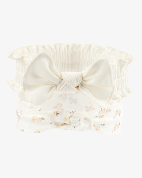 baby 2-pack headwraps - white/yellow