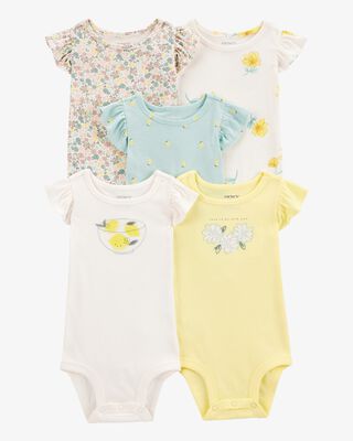 Product image 1 of Baby 5-Pack Short-Sleeve Lemon Bodysuits