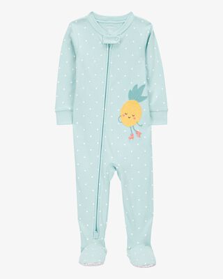 Product image 1 of Toddler 1-Piece Polka Dot Pineapple 100% Snug Fit Cotton Footie Pajamas