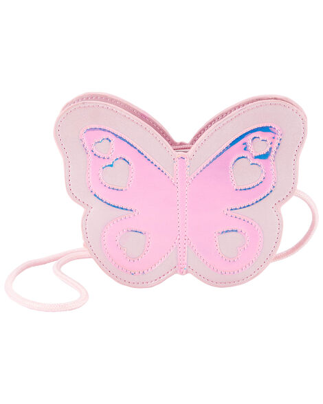butterfly iridescent crossbody bag - pink
