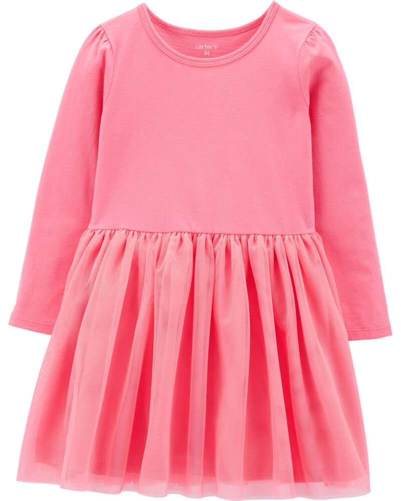 Toddler Hot Pink Tutu Jersey Dress