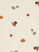 Ivory - Kid 2-Piece Thanksgiving Cotton Blend Pajamas, Selected