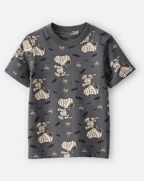 toddler boy halloween snoopy mummy short-sleeve tee