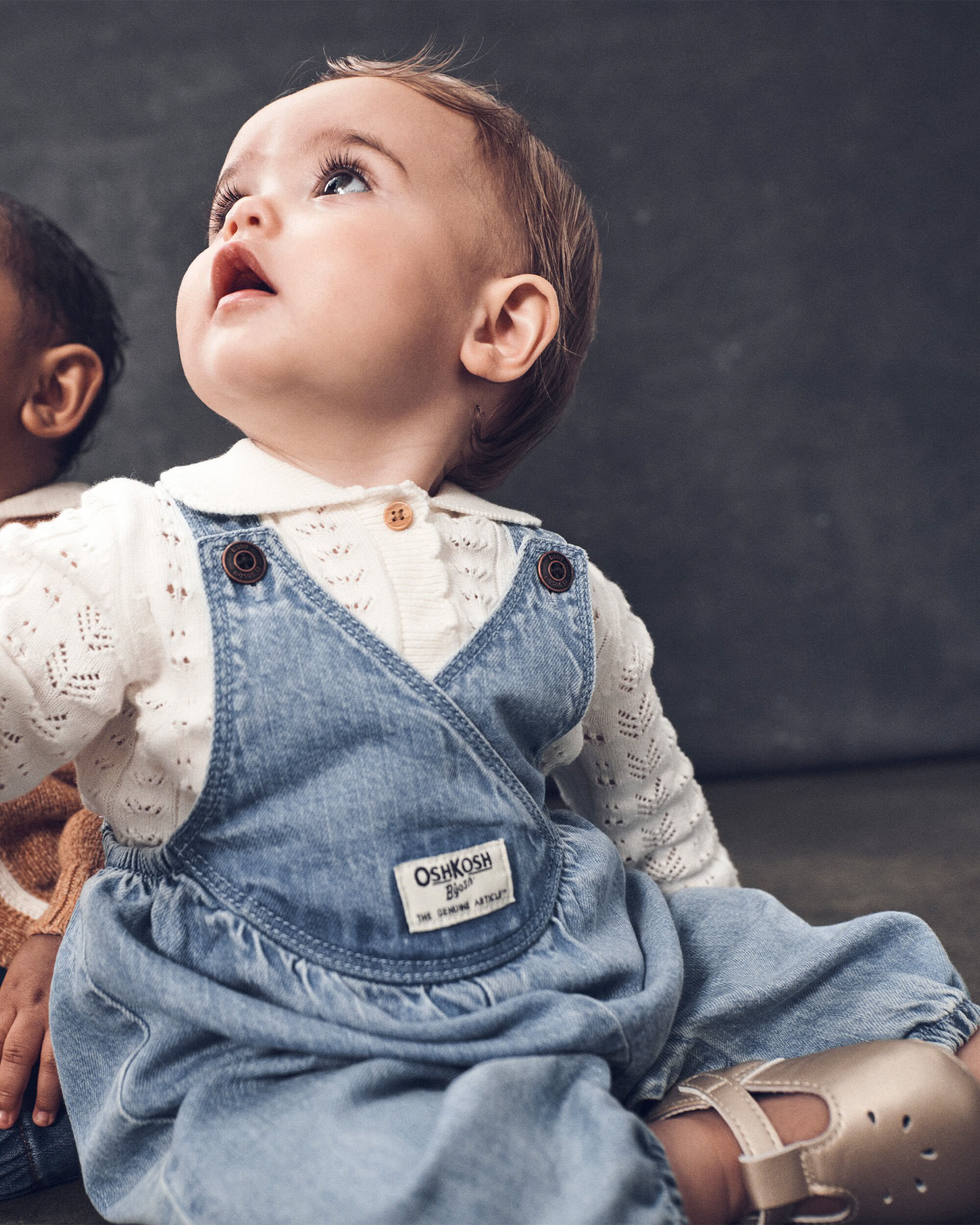 Baby Pointelle Button-Down Collared Cardigan - Ivory