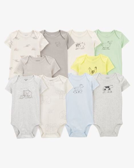 Product image 1 of Baby 10-Pack Animals Short-Sleeve Bodysuits
