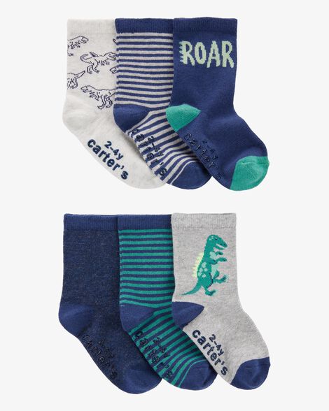  Product image 1 of Toddler 6-Pack Dinosaur Socks