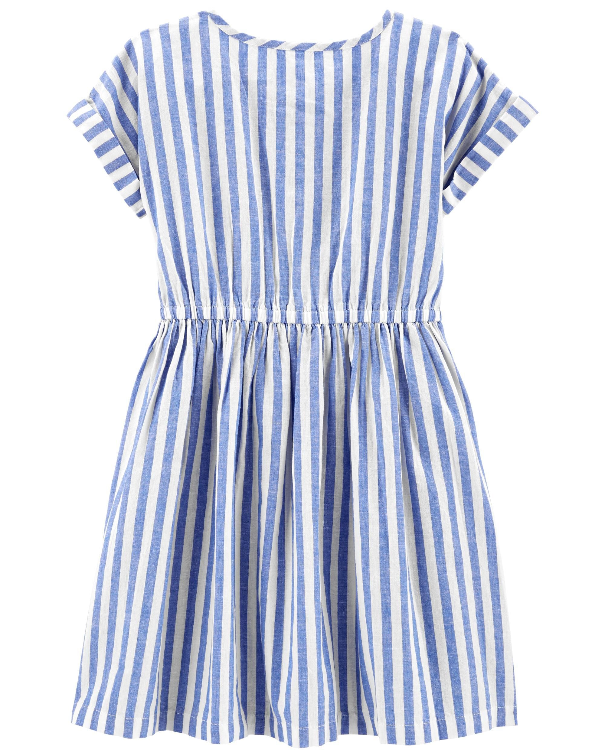 chinese dress ladies MO&Co. Noir Striped Linen Maxi Tank Dress - Distressed Collar