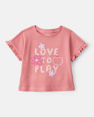 Product image 1 of Baby Girl Love To Play Short-Sleeve Graphic Tee - Pink