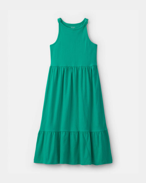 girls sleeveless maxi dress - green