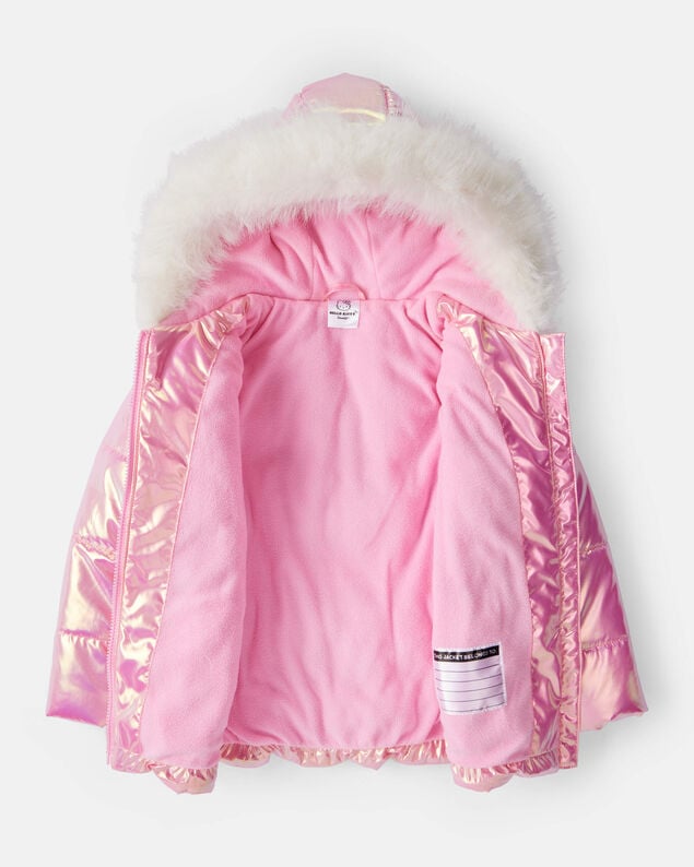 Product image 2 of Girls Hello Kitty® Hooded Heavyweight Winter Jacket - Pink